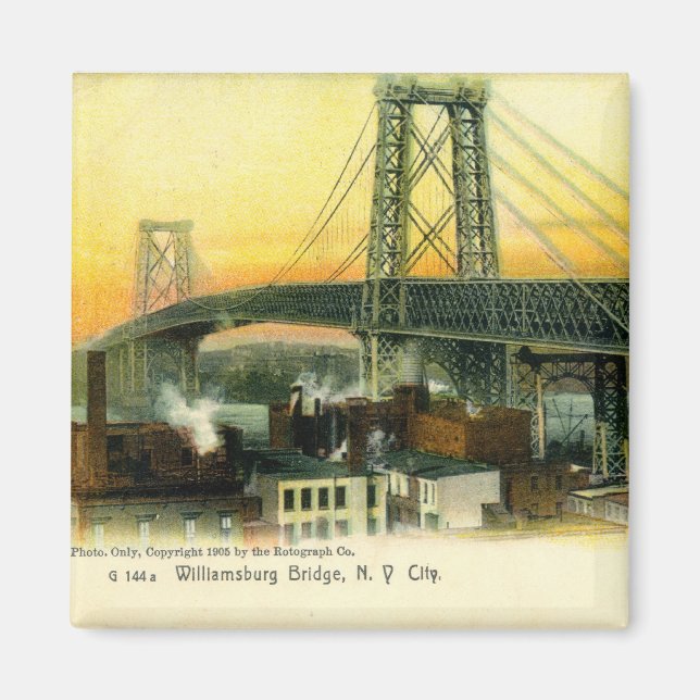 Imã Ponte Williamsburg, Nova Iorque, 1905 Vintage (Frente)