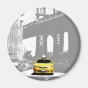 Imã Ponte Yellow Taxi Nyc Brooklyn Ny Nova Iorque