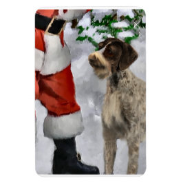 Ímã Ponteiro Alemão Wirehaired Com Natal De Papais noe