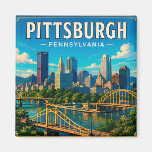 Imã 🌉 Pontes e horizonte de Pittsburgh, Pensilvânia