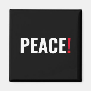 Imã Ponto de exclamação da paz negro, vermelho-branco,