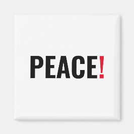 Imã Ponto de exclamação da paz vermelho-preto branco c