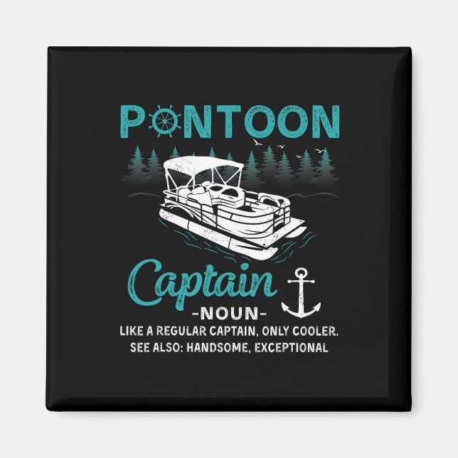 Imã Pontoon Captain Definition Funny Pontoon Boat Boat (Frente)