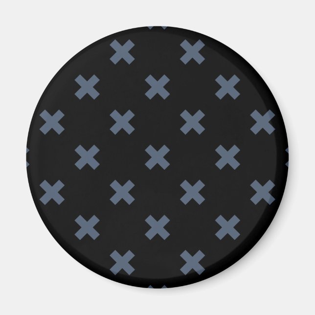 Imã Pontos crus de cinza azul sobre preto (Frente)