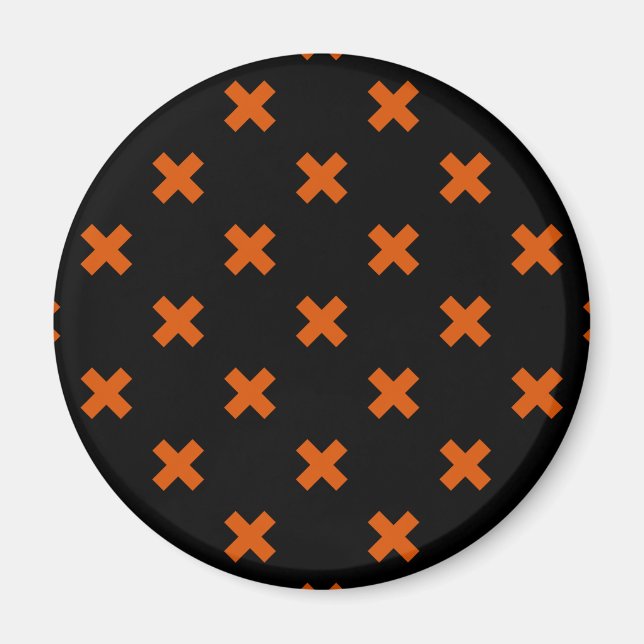 Imã Pontos de cruz laranja a preto (Frente)