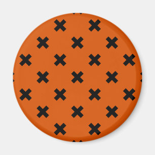 Imã Pontos de cruz pretos em laranja