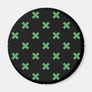 Imã Pontos de cruz verdes em preto