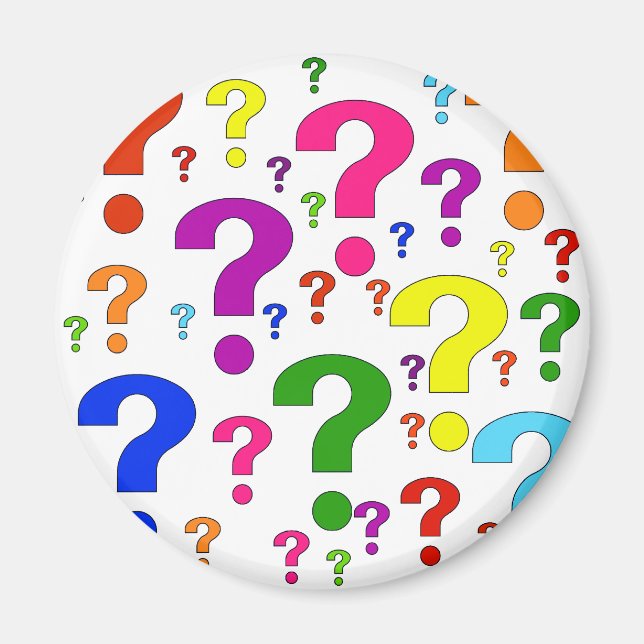 Imã Pontos de Pergunta Arco-Íris (Frente)