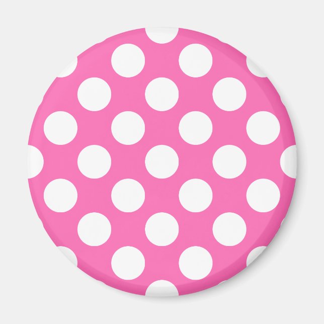 Imã Pontos Pintados Rosa Quente (Frente)