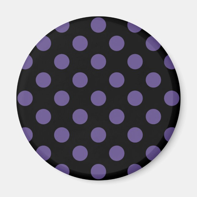 Imã Pontos polka violeta ultra em preto (Frente)