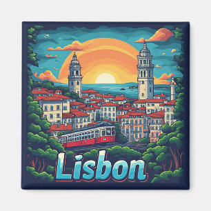 Imã 🧲 Pontos Turísticos de Lisboa Lembrança de Viagem