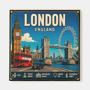 Imã 🧲 Pontos Turísticos de Londres Lembrança de Viage