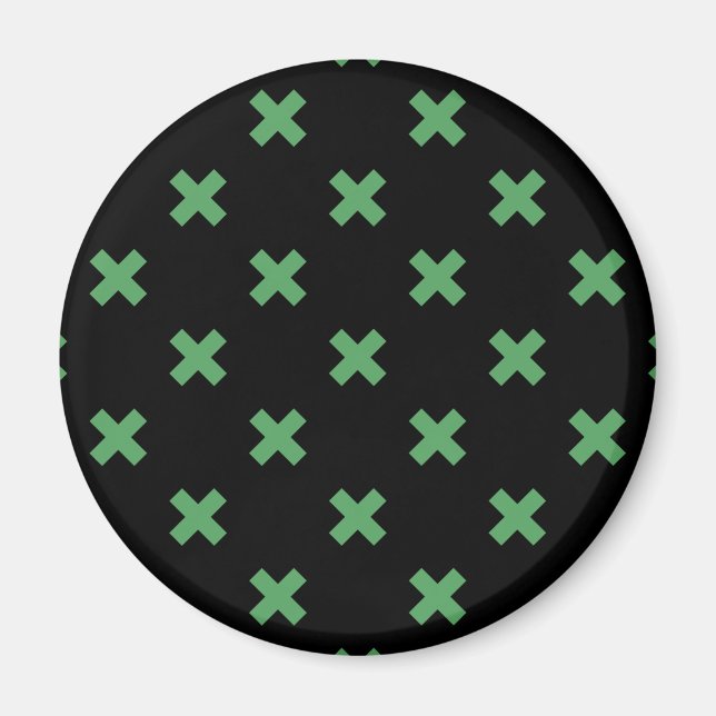 Imã Pontos verdes cruzados em preto (Frente)