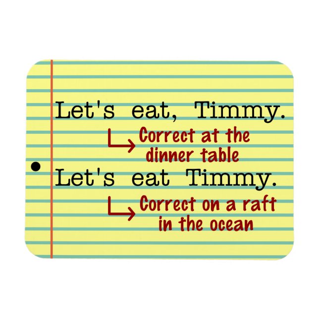 Ímã Pontuação Engraçada Gramática (Horizontal)