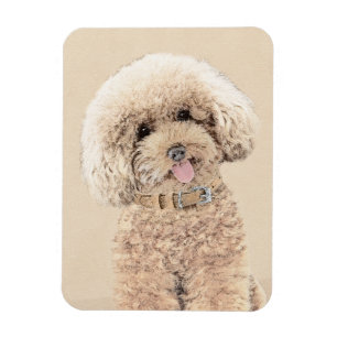 Ímã Poodle (Brinquedo, Miniatura) Pintando Arte Cão O