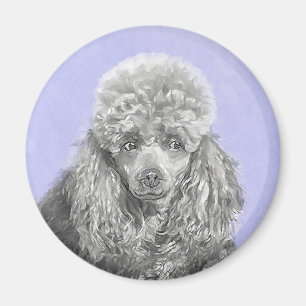 Imã Poodle (Brinquedo, Miniatura) Pintura Original De