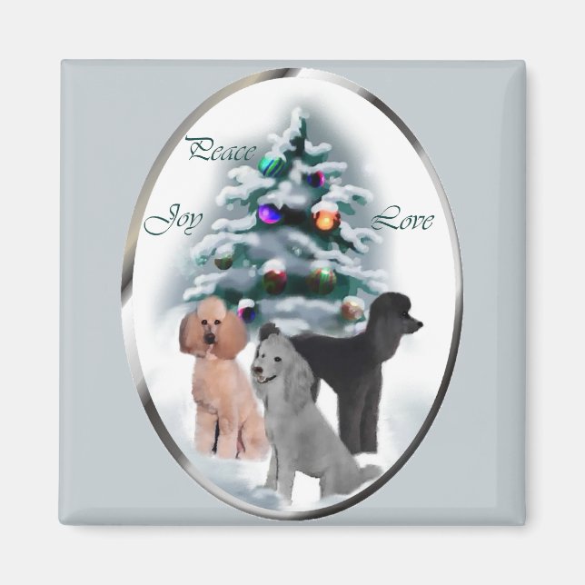 Imã Poodle Christmas Gifts (Frente)