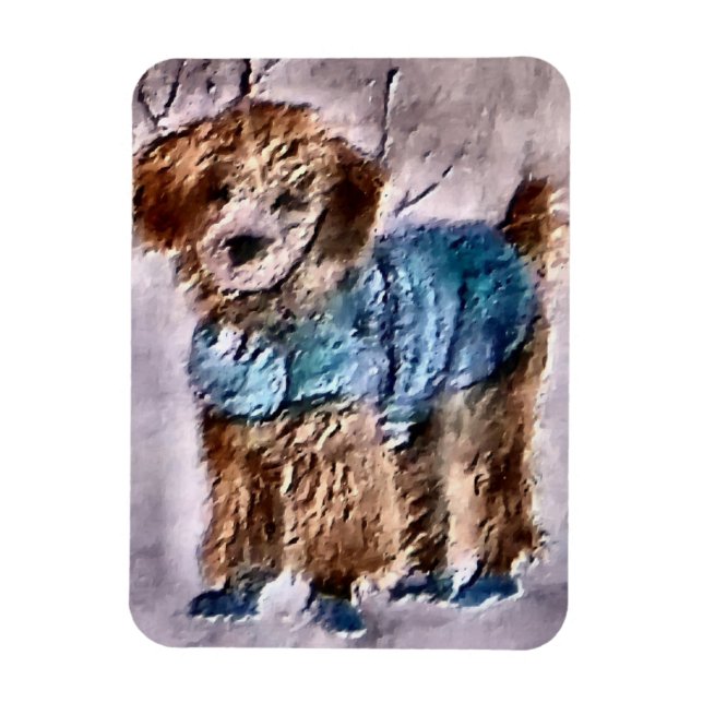 Ímã Poodle Christmas Gifts (Vertical)