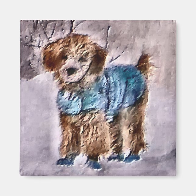 Imã Poodle Christmas Gifts (Frente)