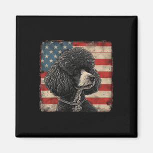 Imã Poodle Dog American Patriot Independence Day Men B