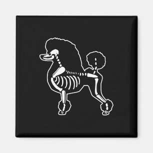 Imã Poodle Dog Skeleton Halloween Dogs Lover Ow