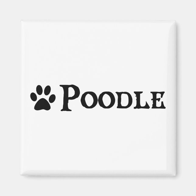 Imã Poodle (estilo pirata com impressão em formato de  (Frente)