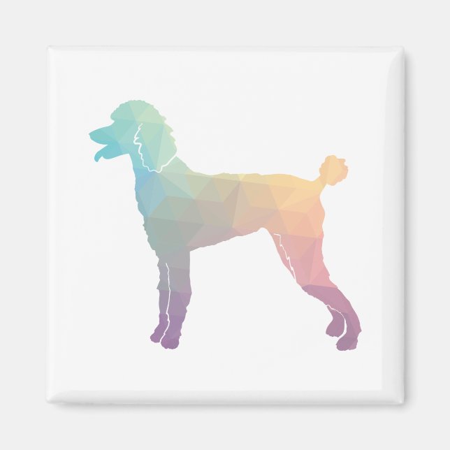 Imã Poodle Geo Silhouette Pastel (Frente)