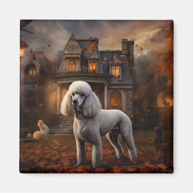 Imã Poodle Halloween Scary (Frente)