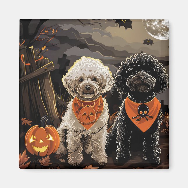 Imã Poodle Halloween Spooky (Frente)