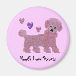 Imã Poodle Love Hearts