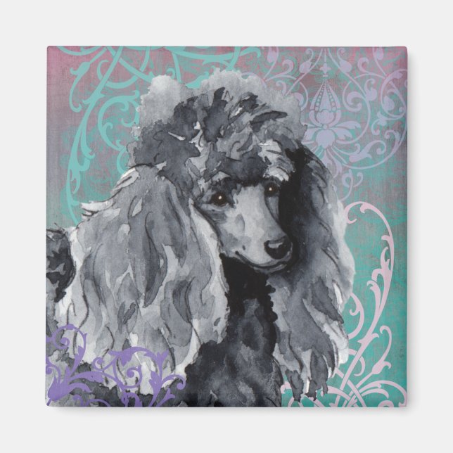 Imã Poodle Miniatura Elegante (Frente)