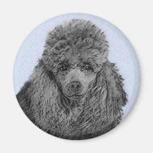 Imã Poodle Painting Miniature Toy Black