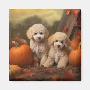 Imã Poodle Puppy Autumn Delight Pumpkin