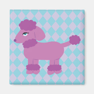 Imã Poodle Roxo