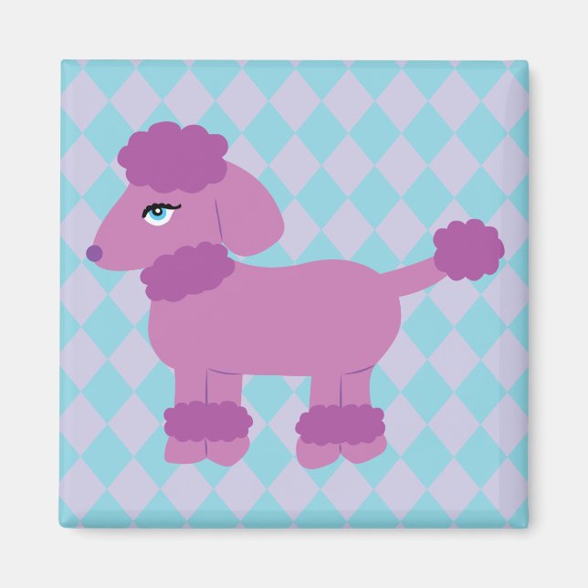 Imã Poodle Roxo (Frente)