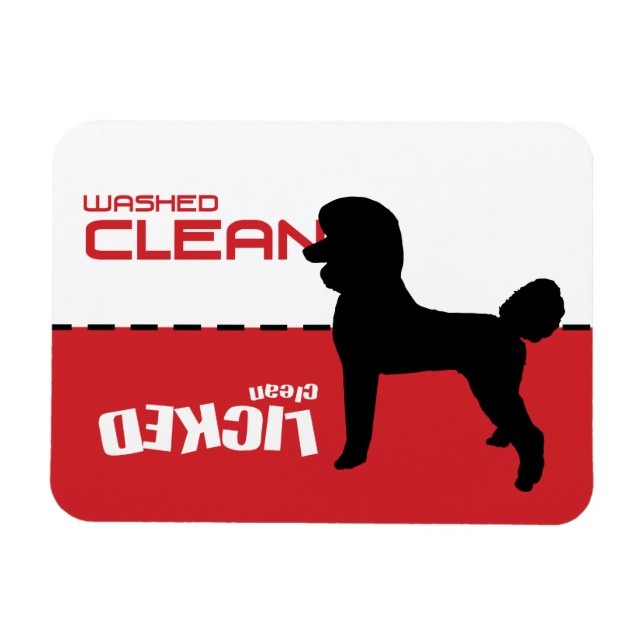 Ímã Poodle Silhouette Dishwasher Magnet - Limpo com Li (Horizontal)