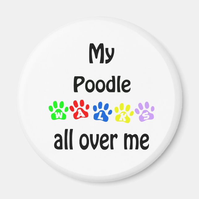 Imã Poodle Walks Design (Frente)