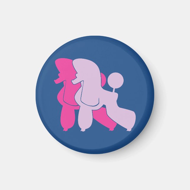 Imã Poodles Pequenos São Ímãs (Frente)