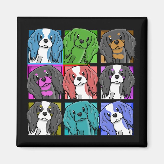 Imã Pop Art Cavalier King Charles Spaniel (Frente)