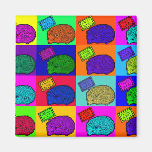 Imã Pop art colorido Popart do ouriço livre dos
