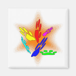 Imã Pop Art Dog Paw Prints