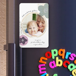 Ímã Pop Art Flowers e Splatter Pink Green Photo