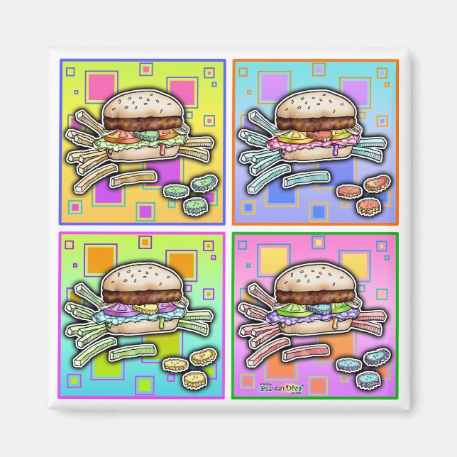 Imã Pop Art HAMBURGER (Sq) MAGNET (Frente)