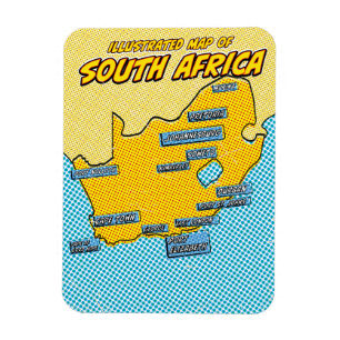 Ímã Pop Art Ilustrado África do Sul 