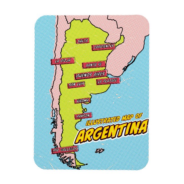 Ímã Pop Art Ilustrado Argentina (Vertical)