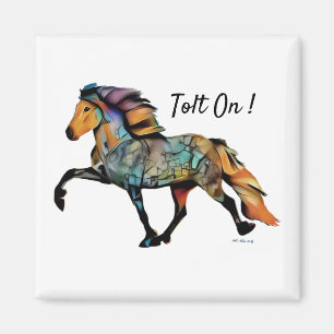 Imã Pop Art Islandês Horse