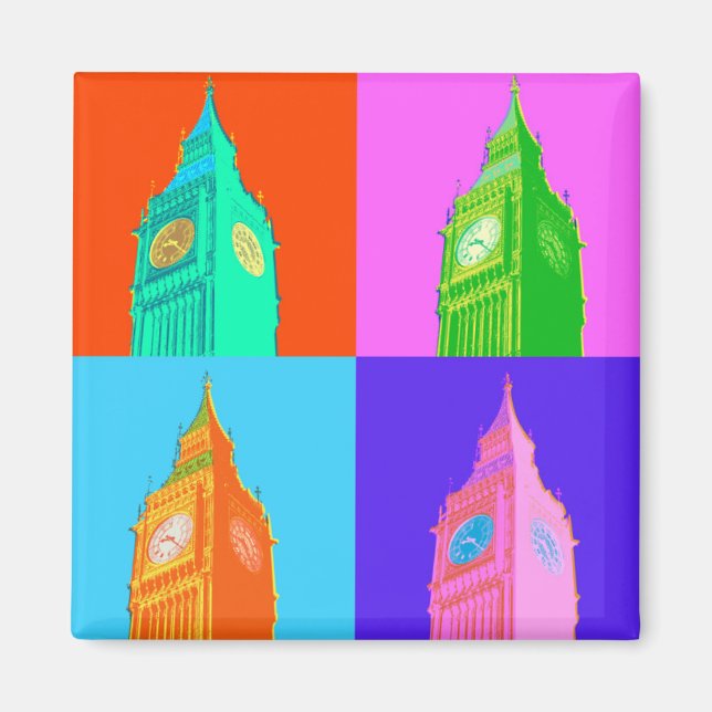 Imã Pop Art Neon Big Ben (Frente)