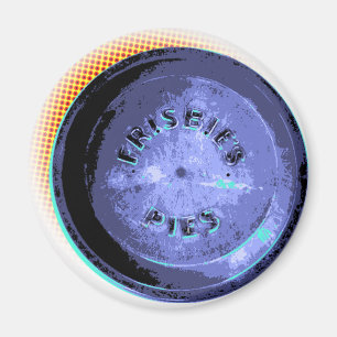 Imã Pop art original da lata da torta do Frisbee