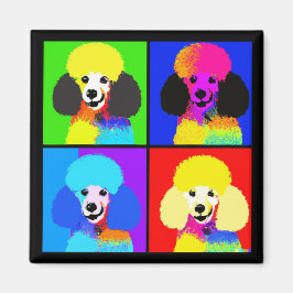 Imã Pop Art Poodle Design Magnet.