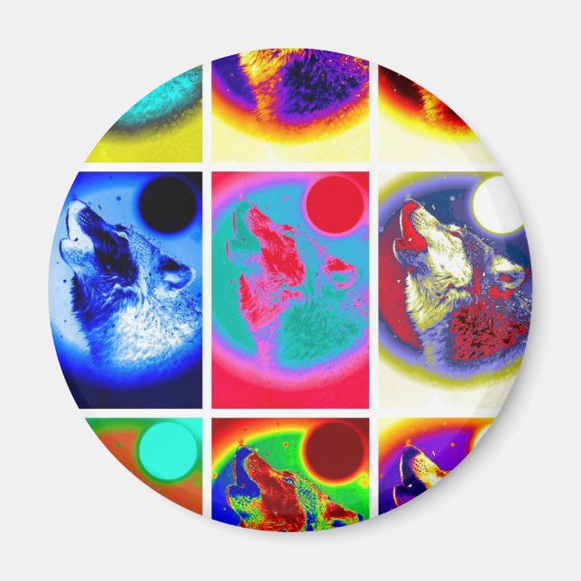 Imã Pop Art Wolf (Frente)